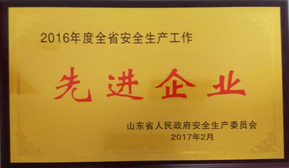 總公司喜獲山東省2016年安全生產(chǎn)先進(jìn)單位榮譽(yù)稱(chēng)號